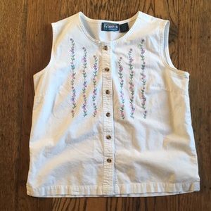 Vintage Embroidered Button Up Tank